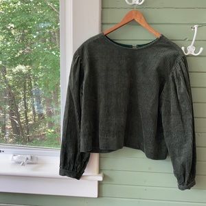 Shelter Corduroy Gloria Top, Green XL